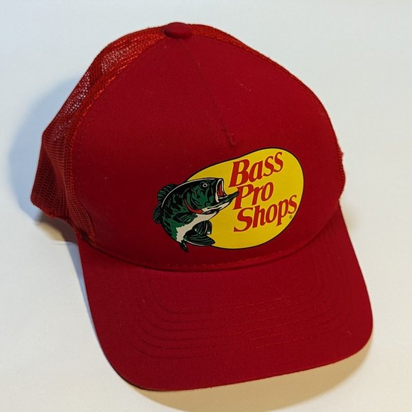 Red Bass Pro Shops Snapback Trucker Hat - Picture 1 of 4